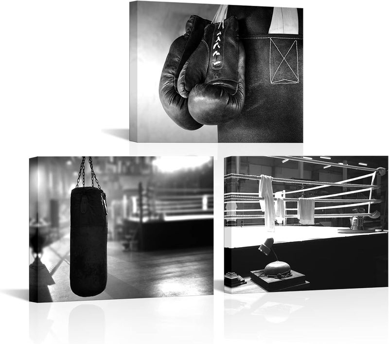 RnnJoile 3 Piece Boxing Canvas Wall Art - Image 1