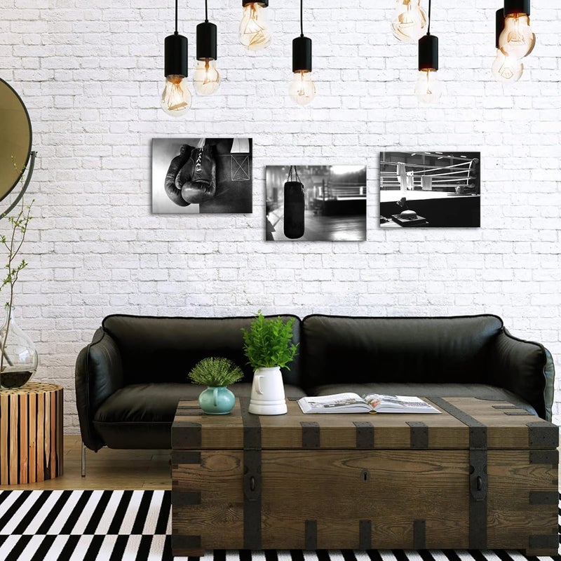 RnnJoile 3 Piece Boxing Canvas Wall Art - Image 3