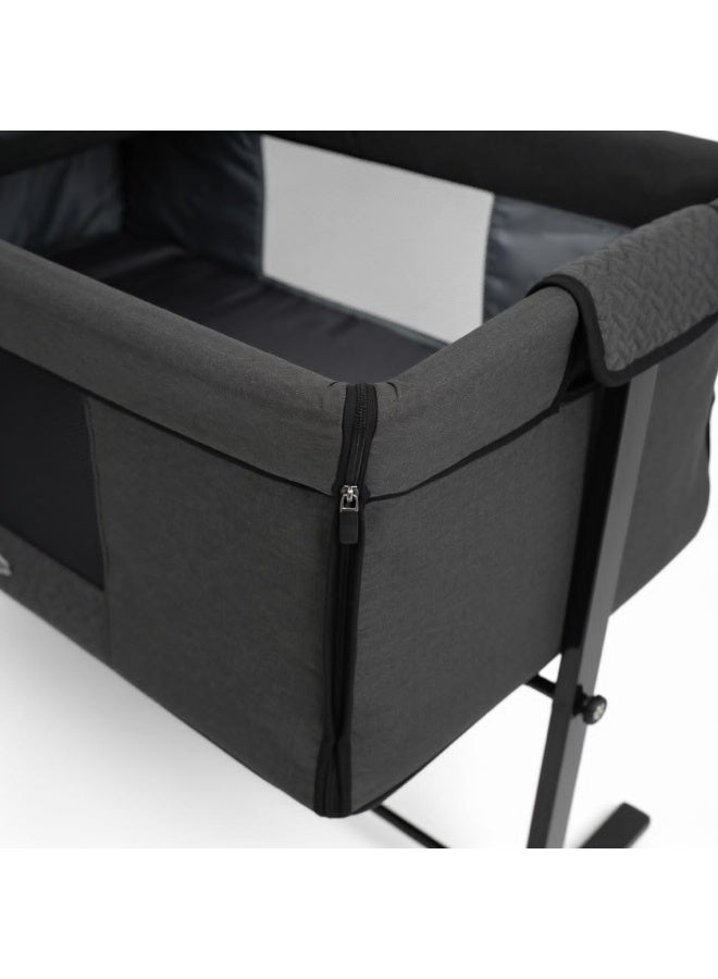 Petit bebe 3 in 1 Baby Bassinet Bedside Sleeper, Bedside Crib for Baby, Adjustable Baby Bassinet with Wheels, Storage Basket, Mattress, Easy Assemble & Folding Portable Baby Cradle_ (black) - Image 5