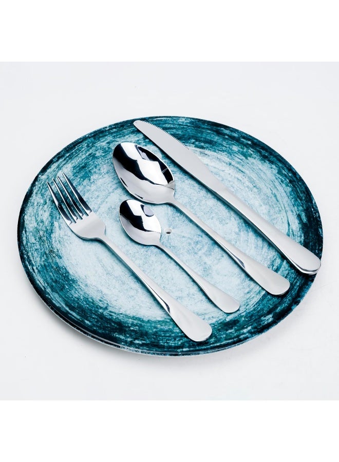 Cuisine Art طقم أدوات المائدة إيفرين 27 قطعة - أدوات مائدة من الفولاذ المقاوم للصدأ الفضي الأنيق - Image 3