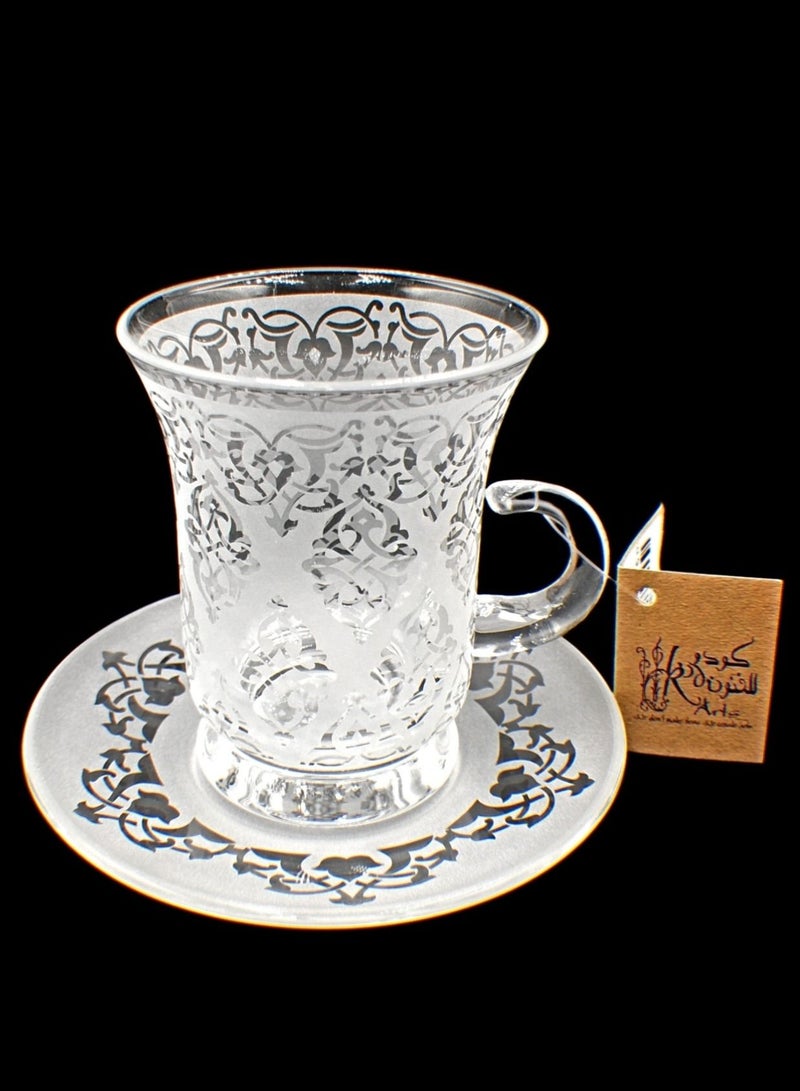 KuduArts Tea cups with saucer glass set 6 pieces - Image 3