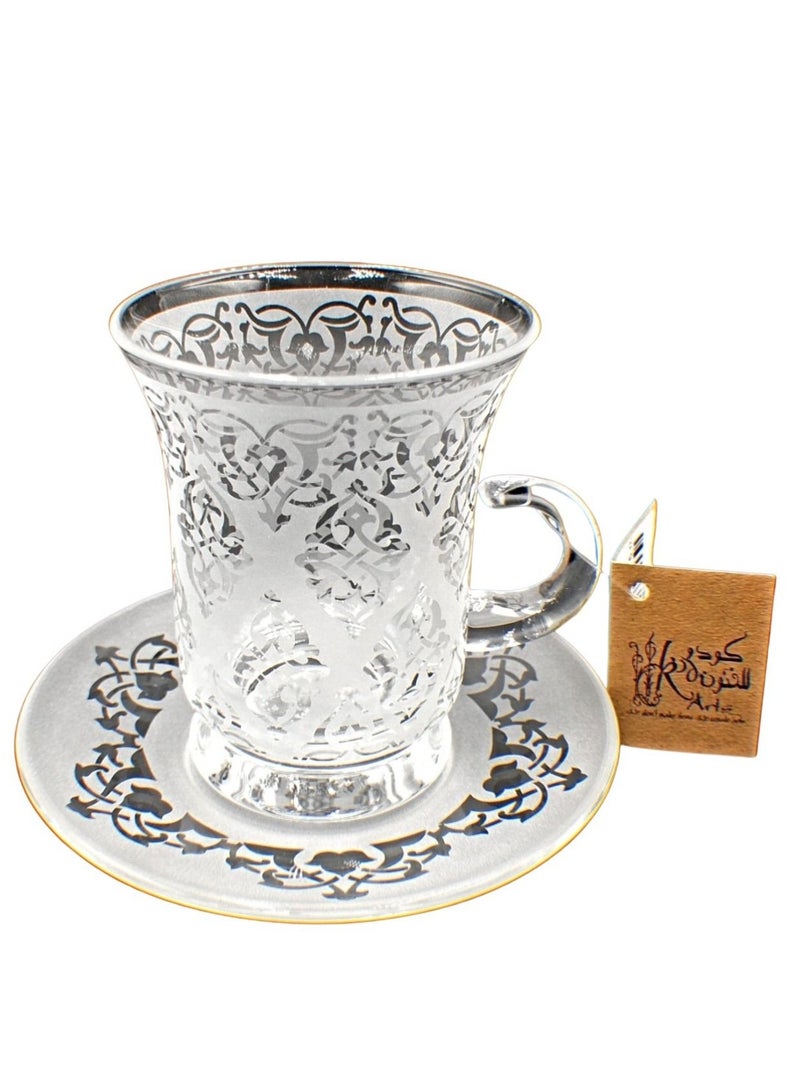 KuduArts Tea cups with saucer glass set 6 pieces - Image 2
