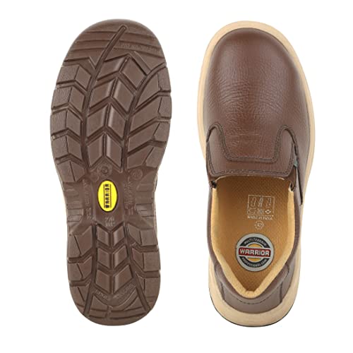 Liberty Warrior Lightweight Slip On Safety Shoes for Man | 3003-123 | Steel Toe Cap | Antislip & Water Resistant | Double Density, Antistatic & Abrasion Resistance | Black & Brown | Size 5-11 UK - Image 4