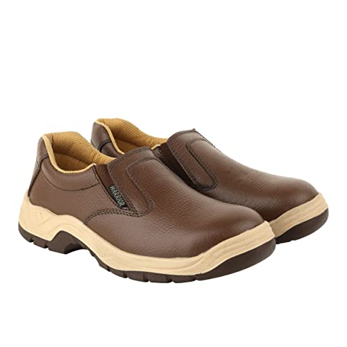 Liberty Warrior Lightweight Slip On Safety Shoes for Man | 3003-123 | Steel Toe Cap | Antislip & Water Resistant | Double Density, Antistatic & Abrasion Resistance | Black & Brown | Size 5-11 UK - Image 1