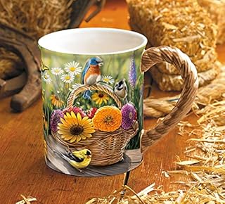 Wild Wings Summer Bouquet Sculpted Mug by Rosemary Millette - Image 1