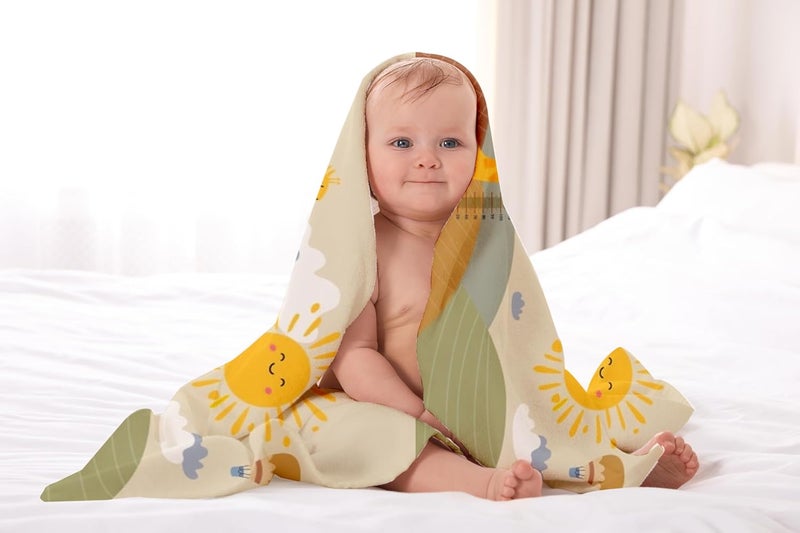 NEW COMERS منشفة استحمام للأطفال حديثي الولادة من NEW COMERS® 100% قطن موسلين 4 طبقات، امتصاص سريع، مناشف ناعمة فاخرة للأطفال-الصغار-الرضع-الأطفال- 65X110 سم- TWL_06 - Image 2