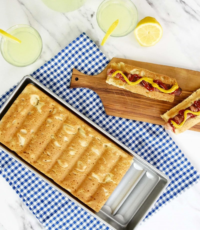 USA Pan Bakeware Nonstick New England Hot Dog Bun and Lobster Roll Loaf Pan, Aluminized Steel - Image 2