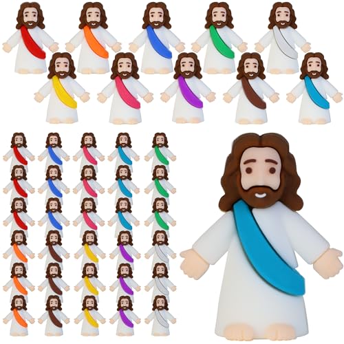 Bamamon 30 Pcs Little Jesus Figures Mini Jesus Figurines in Bulk Tiny Jesus Christ Toys to Hide and Seek Christian Sunday School Religious Party Favors Baby Jesus Baptism Gifts for Easter Egg Stuffers - Image 1