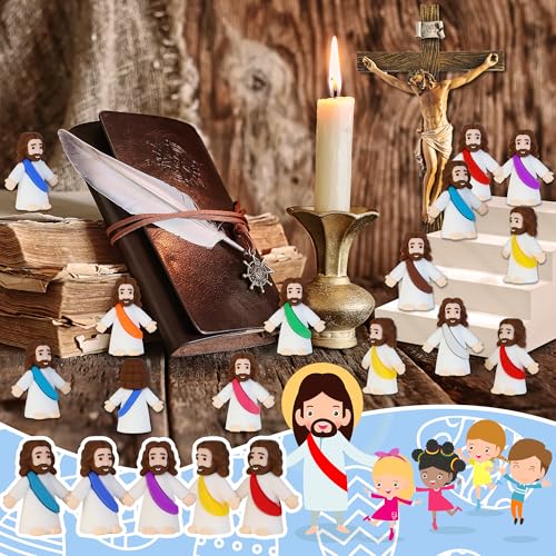 Bamamon 30 Pcs Little Jesus Figures Mini Jesus Figurines in Bulk Tiny Jesus Christ Toys to Hide and Seek Christian Sunday School Religious Party Favors Baby Jesus Baptism Gifts for Easter Egg Stuffers - Image 5