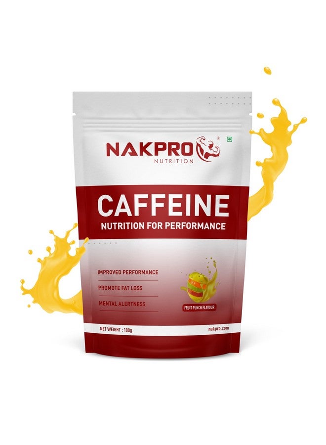 NAKPRO Caffeine Pre-Workout Energy Supplement Powder for Men, Women | Helps in increasing Performance, Focus and Endurance - 50 Servings (Fruit Punch, 100g) - Image 1