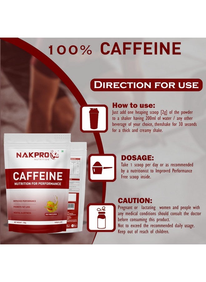 NAKPRO Caffeine Pre-Workout Energy Supplement Powder for Men, Women | Helps in increasing Performance, Focus and Endurance - 50 Servings (Fruit Punch, 100g) - Image 5