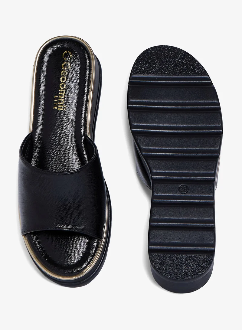 Geoomnii BLACK Geoomnii Comfort Slide Sandals for Women – Cushioned Slip-On Casual Sandals for Daily Wear, Home, Travel & Walking for Women | Best Price UAE