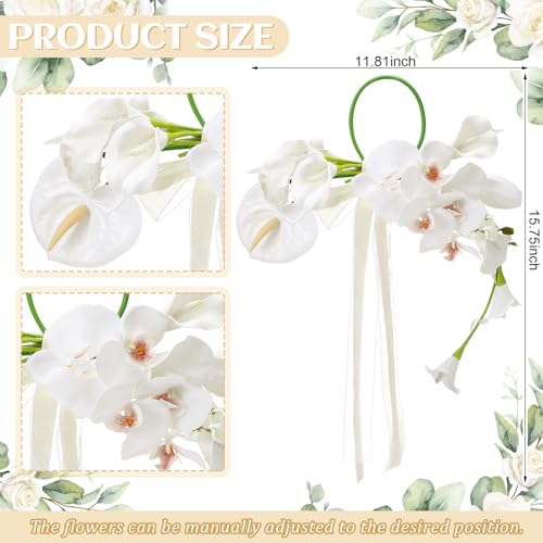 Glitinsel Calla Lily Bouquet for Wedding White Bridal Bag Bouquet with Handle Artificial Flowers for Ceremony Anniversary Wedding Bridal Shower Bridesmaid Church Decor Ramos De Novia para Boda - Image 3