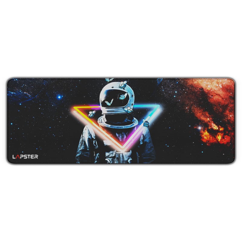 ls lapster Lapster Astronuat Desk mat (800 mm x 300 mm x 2 mm) Mouse pad Gaming | Mouse mat | Curated Stitched Edges| Non-Slip Rubber Base|Keyboard and Mouse pad for Home & Office(astronuat) - Image 3
