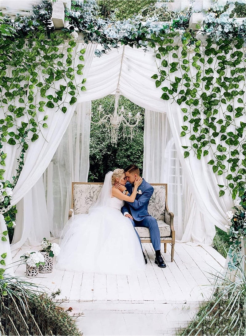 منزل الغابة 25 متر زينة معلقة من أوراق اللبلاب الصناعي 12 قطعة  نباتات خضراء صناعية، كروم لبلاب لتزيين الجدران، حفلات الزفاف، الحفلات، ديكور الغرفة - Image 3