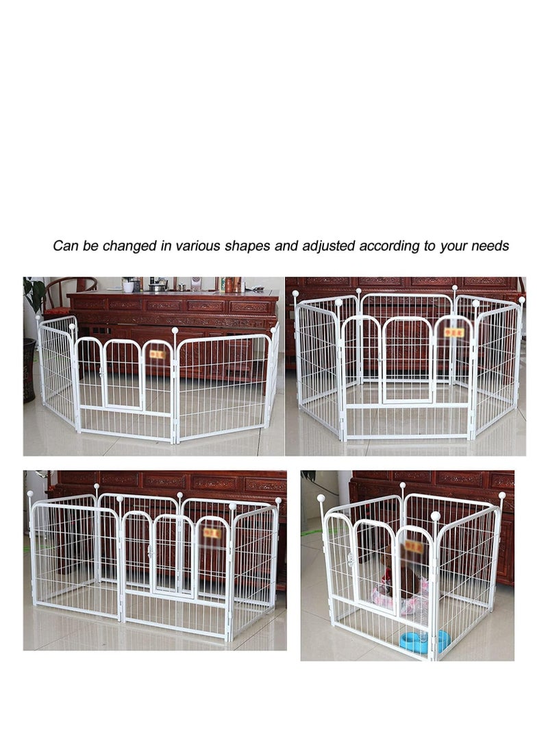 SHAMWA Dog Playpen Heavy Duty Folding Pet Exercise Pen Extra Large Indoor Outdoor Dog Fence with Door Panels Dog Crate Cage Kennel for Small and Large Dogs - Image 4