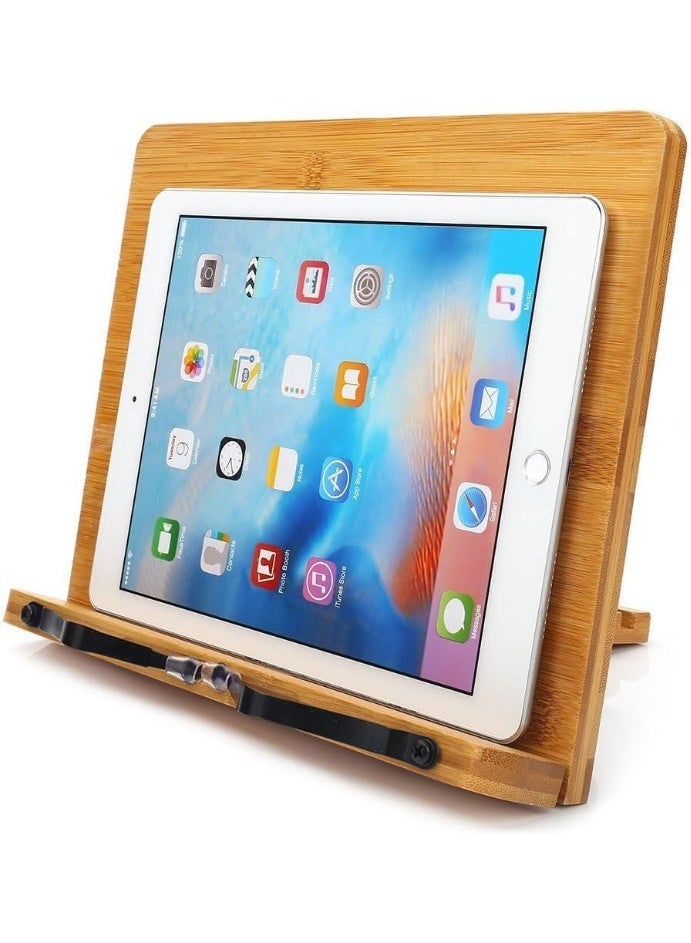 حامل كتب من الخيزران مع 5 مستويات ارتفاع قابلة للتعديل 13.2 × 9.2 - Image 5
