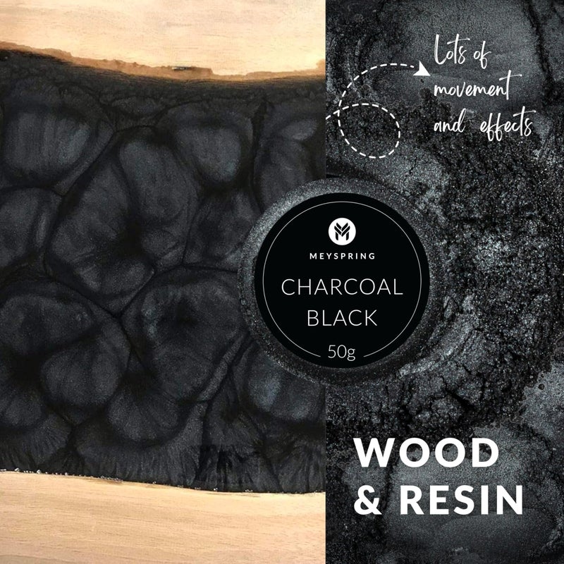 MEYSPRING Charcoal Black Mica Powder for Epoxy Resin - 50 Grams - Great for Resin Art and UV Resin - Epoxy Resin Color Pigment - Image 5