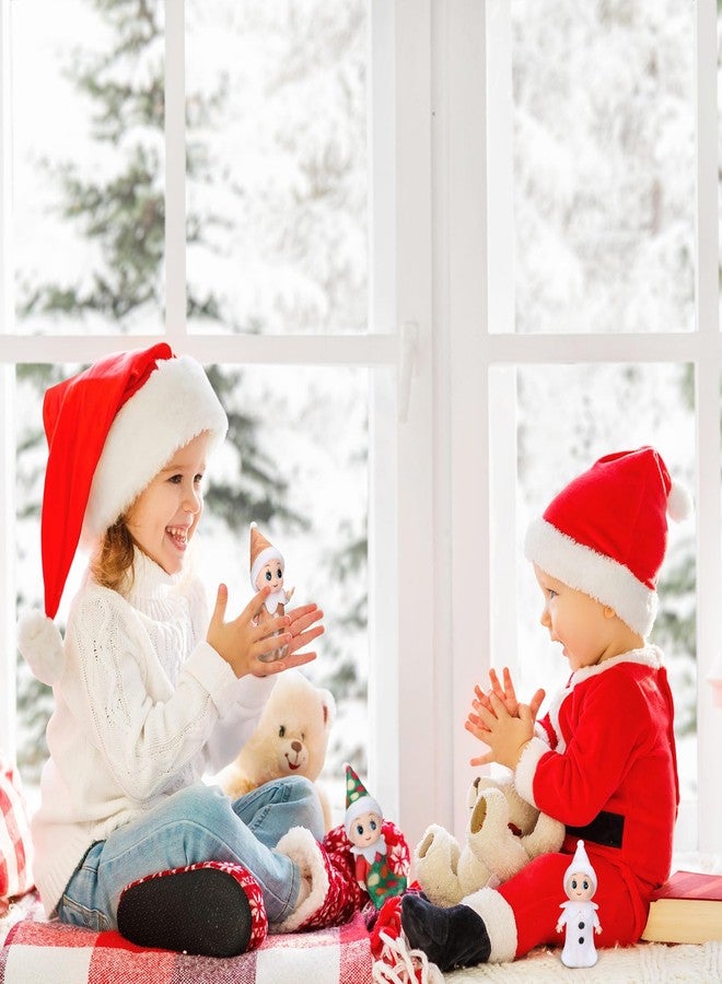 Aoriher 2 Pieces Christmas Doll Small Baby Twins in Bib Pants and Bodysuit Miniature Accessories Green and Red Boy and Girl Toy Suitable for Xmas New Year Decorations(Cute Style) - Image 5