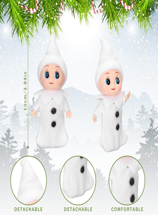 Aoriher 2 Pieces Christmas Doll Small Baby Twins in Bib Pants and Bodysuit Miniature Accessories Green and Red Boy and Girl Toy Suitable for Xmas New Year Decorations(Cute Style) - Image 3
