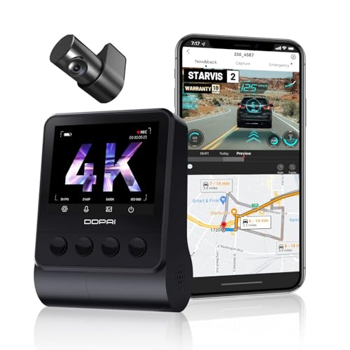 DDPAI True 4K UHD Dual Dash Cam for Car Front and Rear | 8MP Front + 3MP Rear, STARVIS IMX415 Sensor, Built-in GPS, ADAS, Night Vision, Wi-Fi & App Control, 2.3" LCD - Image 1