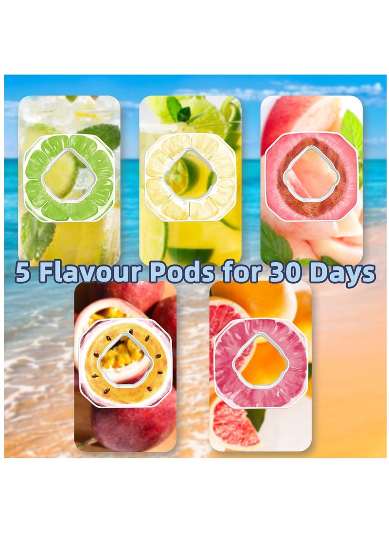 Air Flavoured Water Bottle With Straw & 5 Scent Flavoured Pods 450Ml Vacuum Insulated Metal Drinking Bottle Bpa Free & Leakproof Fruity Extract Ring 0 Sugar 0 Calorie  - Image 4