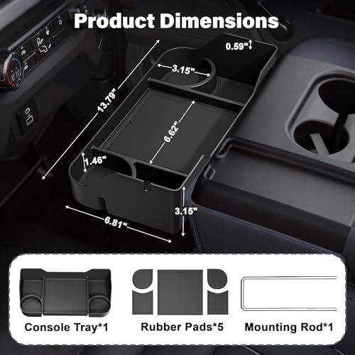 PICURA 2026 Upgraded Front Center Seat Headrest Organizer Compatible with 2011-2025 Ford F150 F250 F350 F450 F550 F650 Accessories Center Console Organizer Storage Tray(Jump Seat Console Only) - Image 2