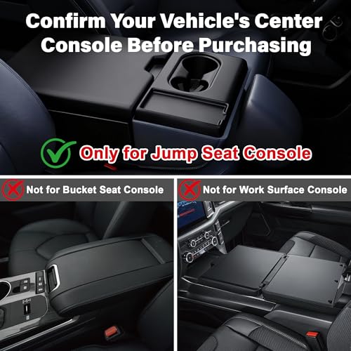 PICURA 2026 Upgraded Front Center Seat Headrest Organizer Compatible with 2011-2025 Ford F150 F250 F350 F450 F550 F650 Accessories Center Console Organizer Storage Tray(Jump Seat Console Only) - Image 3