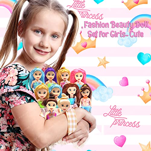 FunBlast Doll Toys for Kids, (Pack of 10 Pcs)- Small Doll for Girls- 10 CM Cute Realistic Dolls for Girls, Dolls for 3+ Years Girls (10Pcs, Multicolor) (Dress Color May Vary) - Image 4