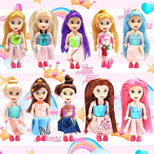 FunBlast Doll Toys for Kids, (Pack of 10 Pcs)- Small Doll for Girls- 10 CM Cute Realistic Dolls for Girls, Dolls for 3+ Years Girls (10Pcs, Multicolor) (Dress Color May Vary) - Image 5