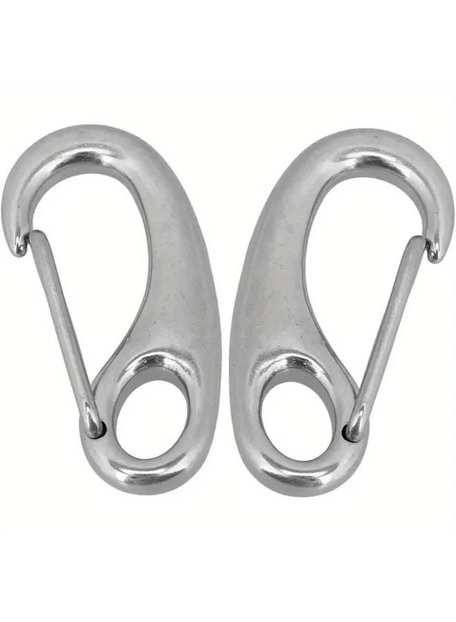 4pcs 50mm Stainless Steel Spring Snap Hook Carabiner Clip for Outdoor Camping Home - Image 2