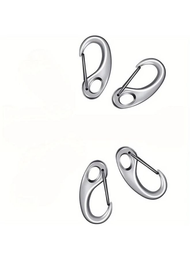 4pcs 50mm Stainless Steel Spring Snap Hook Carabiner Clip for Outdoor Camping Home - Image 1