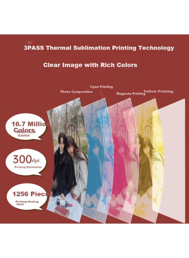 Hprt Z3 Instant Camera Red Set, Camera Phone High-definition Photo Printer, Bluetooth Portable Home Student Children Women's Holiday Birthday Gift, Includes 30 Sheets Of Photo Paper - Image 3