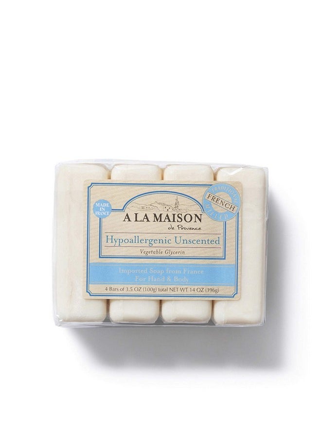 أ لا مايسون صابون A LA MAISON المضاد للحساسية وغير المعطر - صابون طبيعي مرطب لليدين مطحون ثلاث مرات على الطريقة الفرنسية (12 قطعة صابون، 3.5 أونصة)  - Image 3
