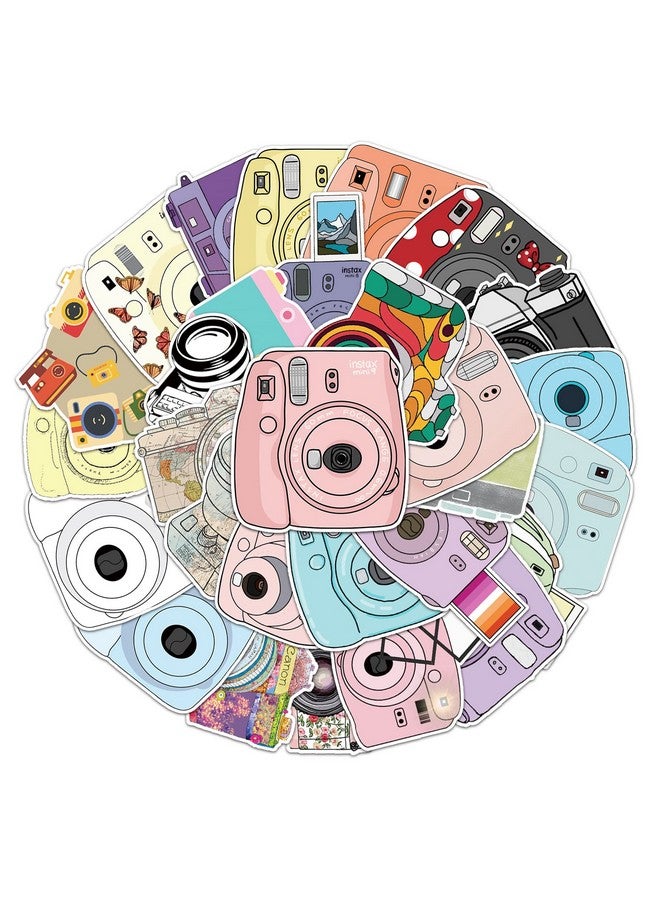 Ash & Roh Cute Cartoon Stickers for Kids, 50 Pcs Cute Stickers for Water Bottles - Cute Stickers Pack Gift for Kids Teen Birthday Party (Camera) - Image 1