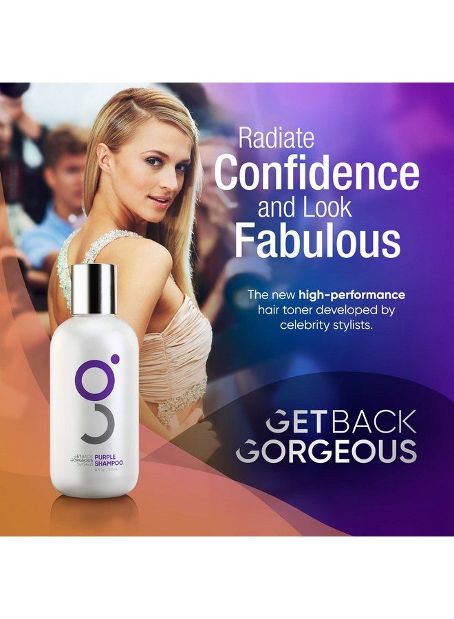 جيت باك جورجيس شامبو GBG البنفسجي للشعر الأشقر - تونر للشعر الفضي والرمادي والأشقر، يُرطب الشعر النحاسي على الفور - شامبو أرجواني مُصمم خصيصًا للمشاهير لشعر ناعم ولامع وحريريّ للنساء والرجال، 8 أونصة - Image 2