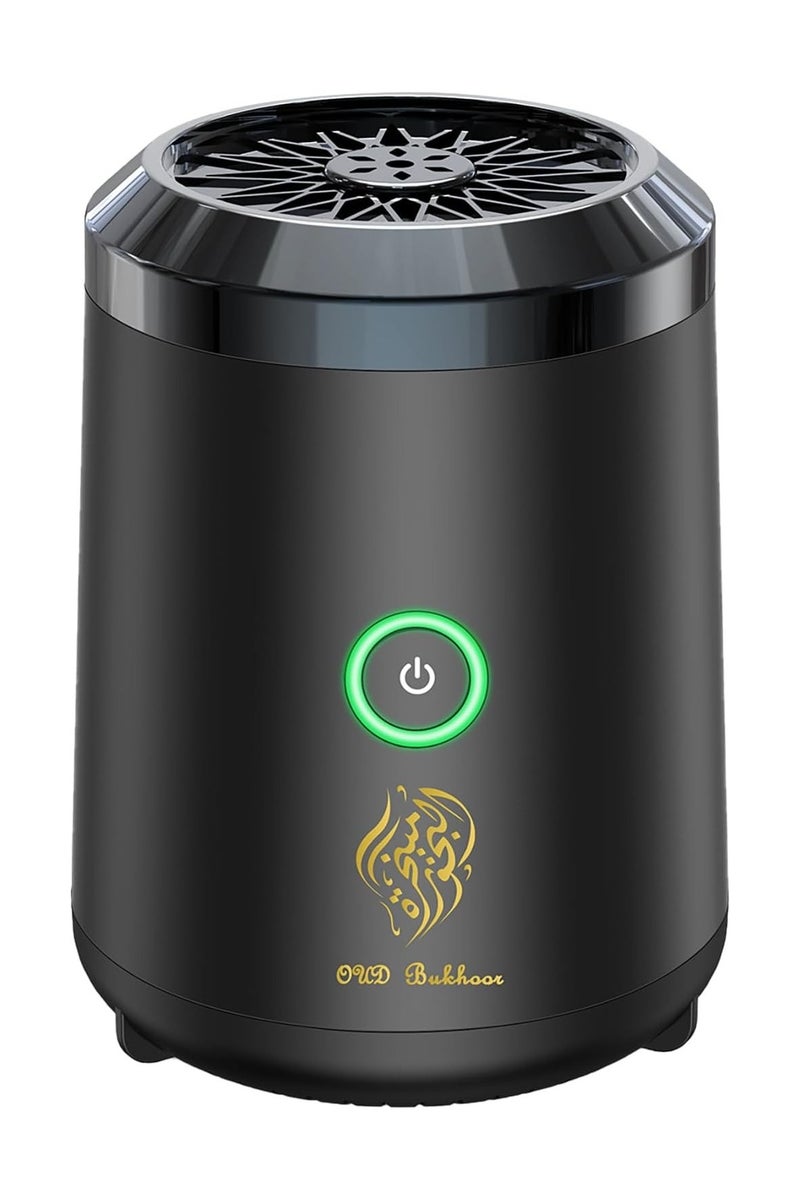Oud Bakhoor Burner, Electric Incense Burner, USB Rechargeable Bukhoor Burner, Smart Portable Aroma Diffuser, Electronic Oud Burner for Home, Car, Office, Desert Camping, Premium Quality Rechargeable Incense Burner, Black - Image 1