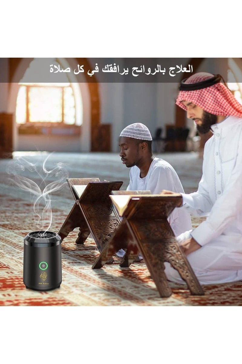 Oud Bakhoor Burner, Electric Incense Burner, USB Rechargeable Bukhoor Burner, Smart Portable Aroma Diffuser, Electronic Oud Burner for Home, Car, Office, Desert Camping, Premium Quality Rechargeable Incense Burner, Black - Image 5