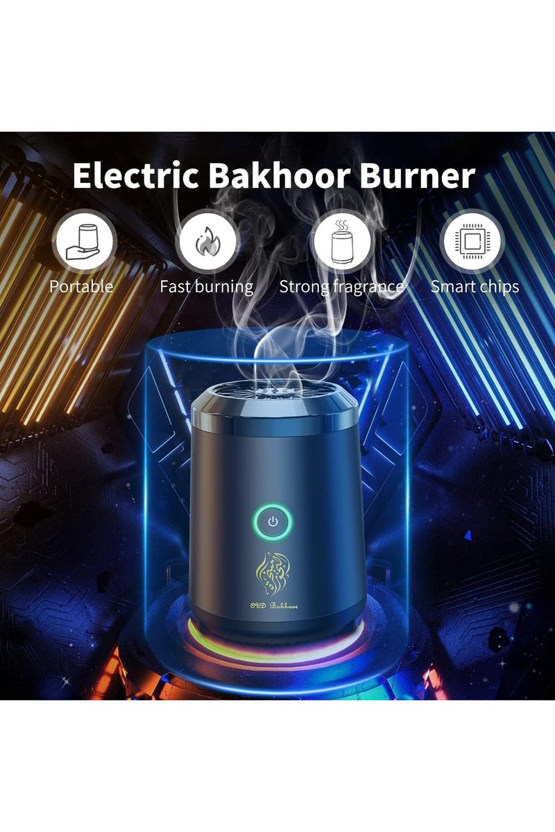 مبخرة كهربائية بخور العود - موزع روائح ذكي محمول قابل لإعادة الشحن عبر USB للمنزل والسيارة والمكتب والتخييم - مبخرة بخور/عود بدون لهب للمسلمين - هدية فاخرة (أسود) - Image 2