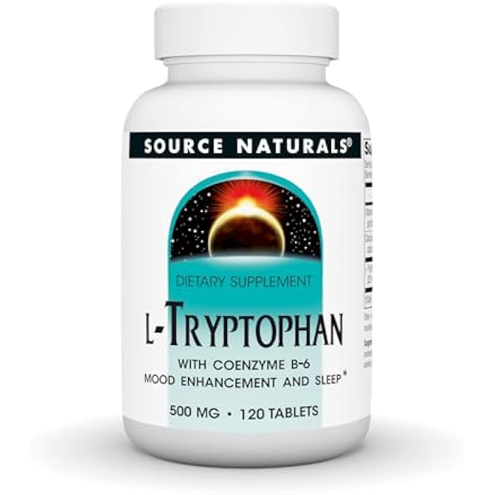 Source Naturals L-Tryptophan with Coenzyme B-6, 500mg - 120 Tablets - Image 1