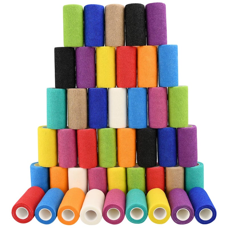 Ruby Q 48pcs Self Adhesive Bandage Wraps 4in 5 Yards Multicolor - Image 3