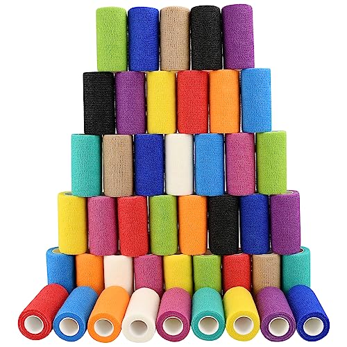 Ruby Q 48pcs Self Adhesive Bandage Wraps 4in 5 Yards Multicolor - Image 2