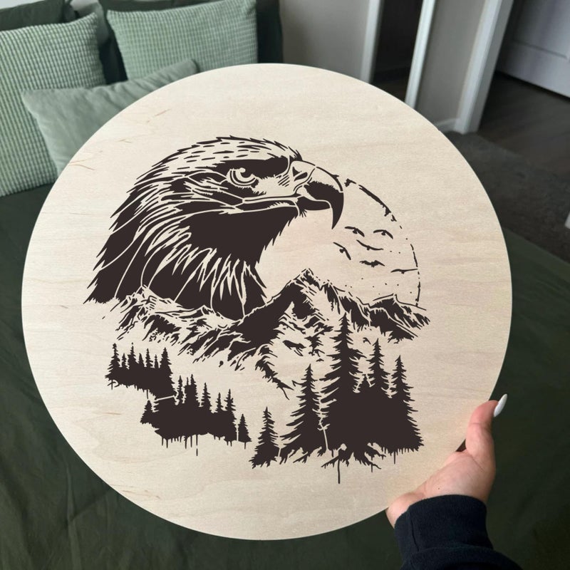SUNVERSE Animal Wood Burning Stencils for Painting 12â€ Deer Eagle Stencil Wildlife Stencils for Crafts T-Shirt Fabric Wood DIY Decor - Image 3