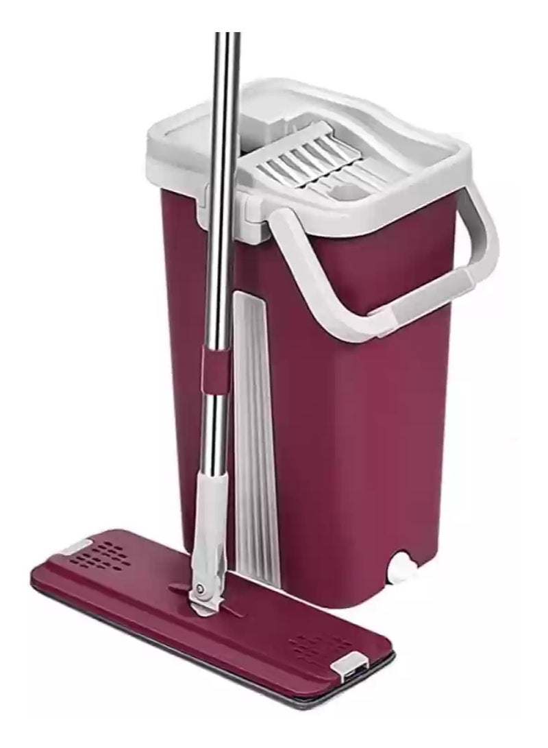 IDEAL PACK Ideal CareScratch Anet Microfiber Mop with Plastic Handle and Bucket Set - Grey and Purple 250x240x418MM - Image 1