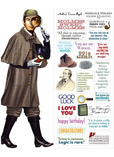 Sherlock Holmes Quotable Notable Greeting Card And Sticker Sheet Envelope Included
