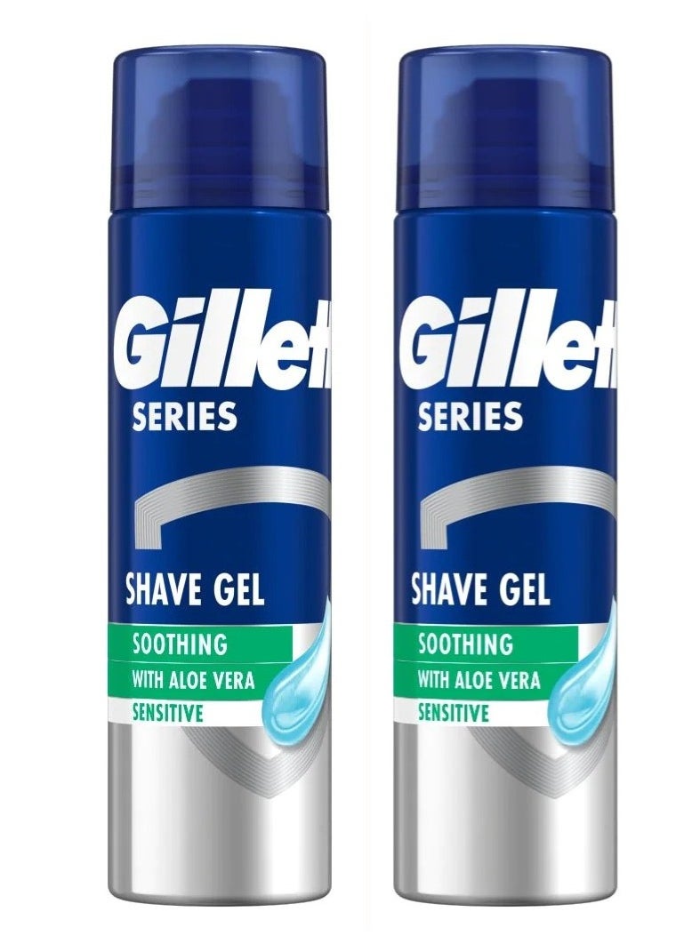 Gillette Gillette Pack Of 2 Series shaving gel With Aloe Vera 200 ml  - Image 1