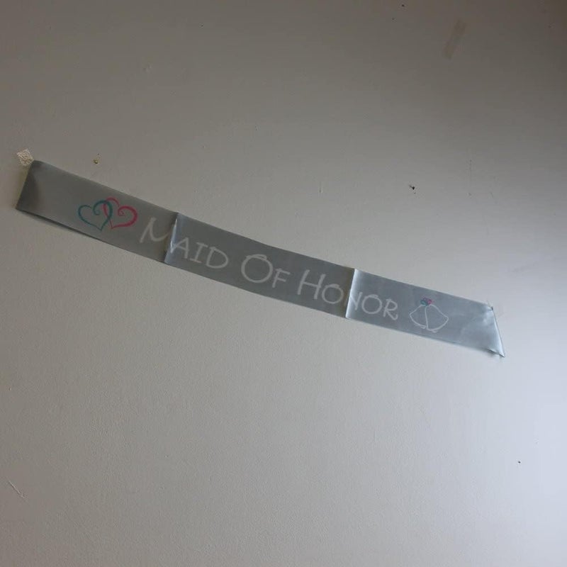 Unique Maid of Honor Satin Sash 31 Silver - Image 4