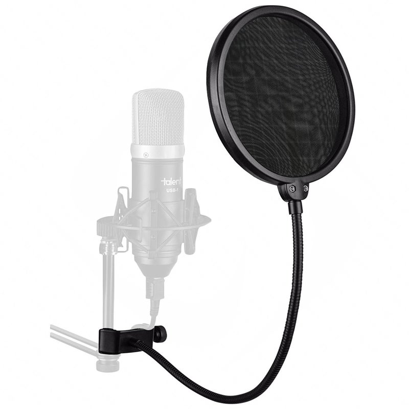 Juarez Juârez PF-100 6-inch Studio Microphone Pop Filter Shield Mask, Double Mesh Wind Screen with 360° Flexible Gooseneck and Quick Mount or Release Clamp for Recording, Singing and Broadcast Studio - Image 1