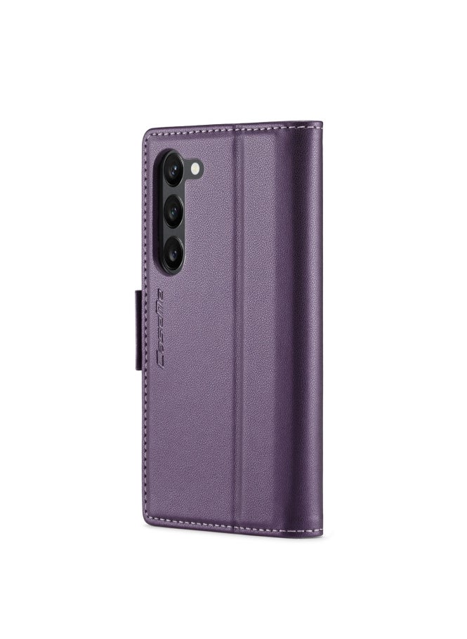 CaseMe - Flip Wallet Case For Samsung Galaxy S24 plus [RFID Blocking] PU Leather Wallet Flip Folio Case with Card Holder Kickstand Shockproof Phone Cover (Purple) - Image 1