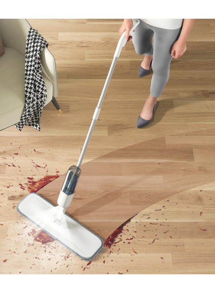 ممسحة رش لتنظيف الأرضيات، مزودة بقطعتين من المايكروفايبر قابلة للغسل، وخزان مياه قابل لإعادة التعبئة سعة 350 مل، مناسبة للأرضيات الخشبية والباركيه والبلاط، لون أبيض (HX-P8) - Image 5